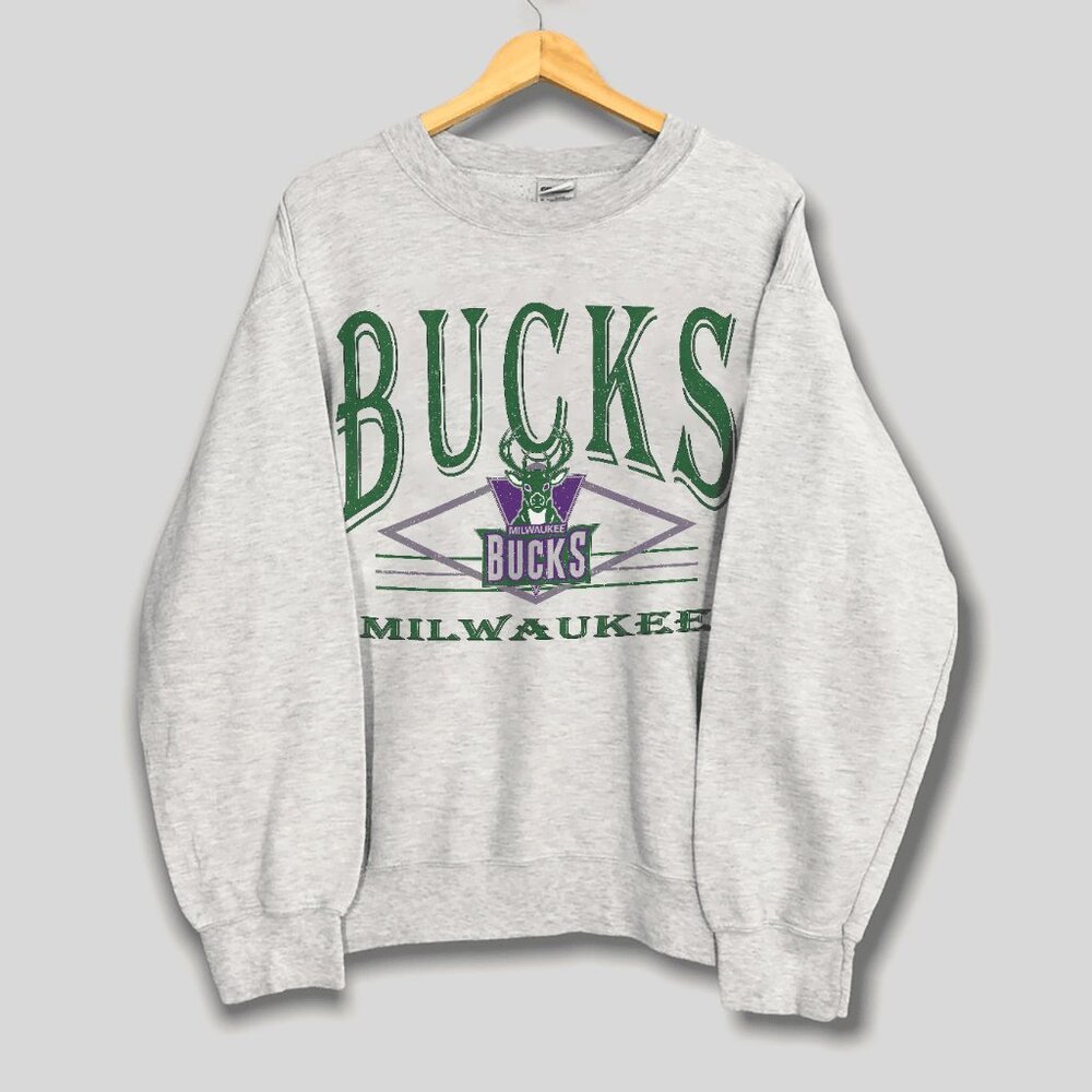 Vintage Milwaukee Bucks Basketball Sweatshirt, Retro Milwaukee Bucks Shirt Tee